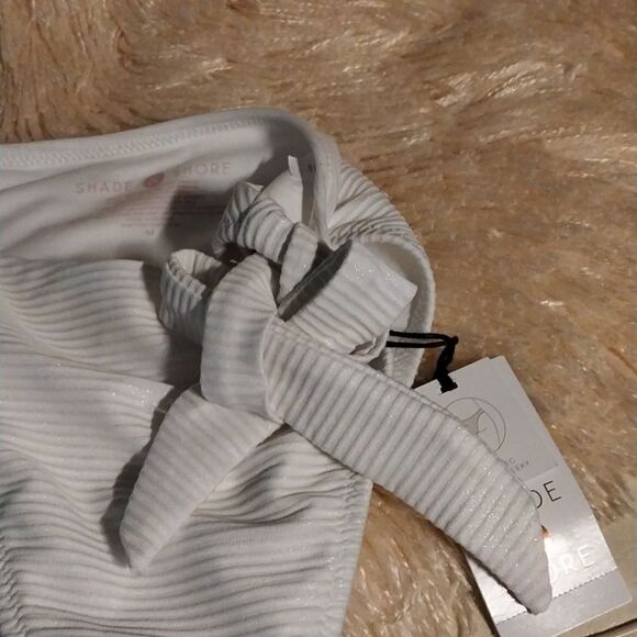 Shade & Shore Women White Simmering Bikini Bottoms NWT. Size M 8-10 - Picture 11 of 11